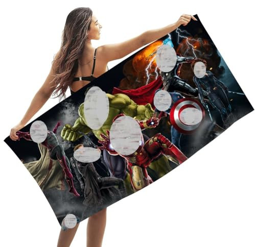 Aveengerrs Strandtücher, Supperherro Strandtuch für Kinder Mikrofaser Handtücher Anime Badehandtuch Reisehandtuch Strand Badetuch Cartoon Schnell Trocknend Badetuch Reisen Schwimmen Duschtuch