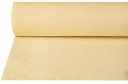 DeinPack 1 x Tischdeckenrolle 1m x 50m vanille | Damast Tischtuch Rolle | Einweg Tischdecke 50 Meter lang 1 Meter breit, ideal für Jede Party, Vereinsfeier, Geburtstagsfeier, Bierzelt Garnitur