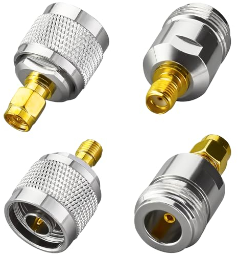 ACONRFTOL RF Coaxial Adapter Kit SMA to N Type Connector Kit N Male/Female to SMA Female/Male WiFi Antenna Adapter for Antenna Wirelesse WiFi Router 4PCS