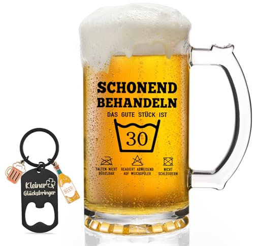 Joymaking Bierglas Geschenk 30. Geburtstag, Biermug für Männer und Frauen, 30er Geburtstag Bierkrug 0,5L
