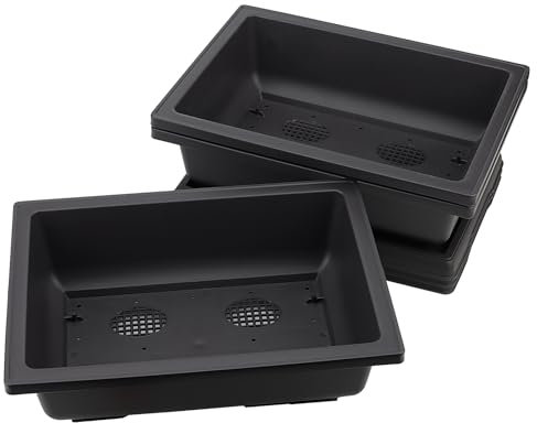 ZOENHOU 3 PCS 14x10 Inch Bonsai Training Pots, Rectangular Plastic Bonsai Training Pots with Deep Humidity Trays, Bonsai Plants Growing Pot for Garden, Yard, Office, Living Room, Balcony