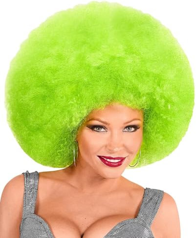 Hatstar XL Afro Perücke | Kraushaar Lockenkopf Perücke | Rasta Afroperücke | Kostüm Hippie Accessoire für Karneval und Fasching (grün)