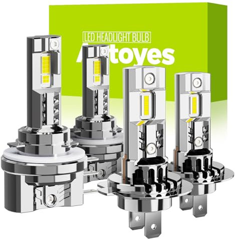 Autoyes 2025 Upgraded H7 H15 LED Headlight Bulb, H7 H15 LED 700% Brighter 22000LM 6500K, 1:1 Size Headlight Bulb Plug and Play,White High Beam Bulb No Adapter Required(Pack of 4)