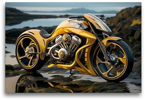 CALVENDO Premium Textil-Leinwand 75 x 50 cm Querformat Gelber Stern | Wandbild, HD-Bild auf Keilrahmen, Wanddekoration, Kunstdruck von Cathrin Illgen