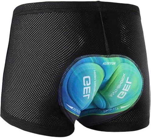 ASTRYON Cycling Shorts Mens 5D Padded MTB Liner Undershorts Breathable Bicycle Underwear, Quick Drying Shockproof Black