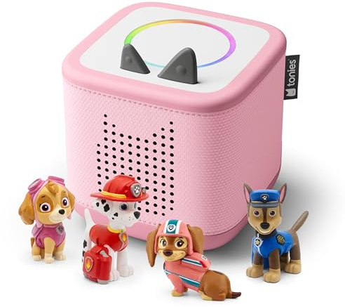 Toniebox 2 Audio Player PAW Patrol Bundle for Kids 3+ with Chase, Marshall, Skye, and Liberty - Cloud Pink