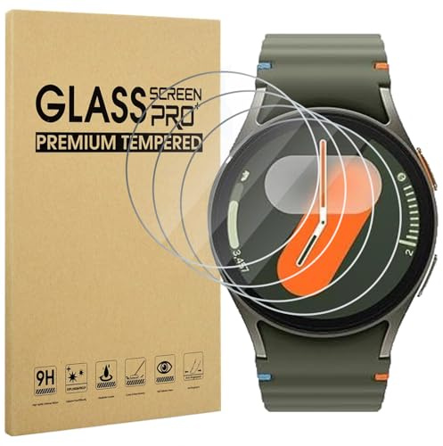 4 Pièces Anti-rayure Montre Protection pour Samsung Galaxy Watch 7 40mm, HD Verre Trempé Protection Couverture pour Samsung Galaxy Watch 8/7/6/5/4/FE 40mm, Dureté 9H, Sans Bulle, Installation Facile