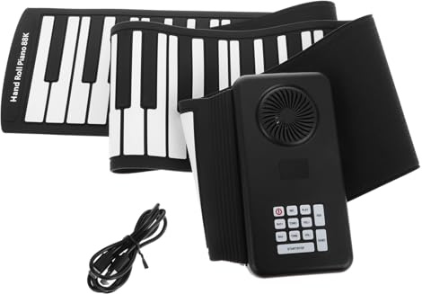 DECORNIJIA Portable Foldable Roll-up Piano Keyboard Battery Operated with Built-in Speaker Clear Sound Electronic Silicone Keyboard for Travel and Beginners
