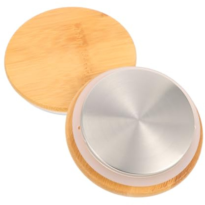 MAGICLULU 2 Stück Ersatzdeckel für Teekannen und Wasserkaraffen, Ø 8,2cm Edelstahlboden mit Holz und Silikondichtung, Passend für Glaskannen und Saftkrüge, Auslaufsicherer Kannenverschluss, Braun