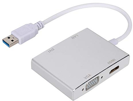 Bognajin USB 3.0 zu //LAN/DVI Con A, Aluminium und Multi-Port A, Plug-and-Play-Auflösung 1920 x 1200/30 Hz, tragbar für Laptop-PC oder