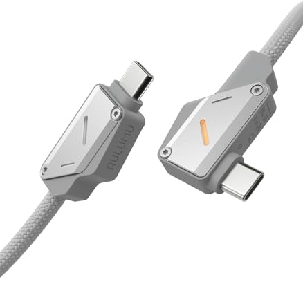 Aulumu M07 240W USB C auf USB C Kabel 1,2M PD3.1 Gen2 Schnellladekabel 10 Gbit/s 4K 60Hz Videoausgang USB C Ladekabel für iPhone 17/16/15 Pro Max, MacBook Pro, iPad Pro, NVMe SSD, Galaxy S25/S24, Grau