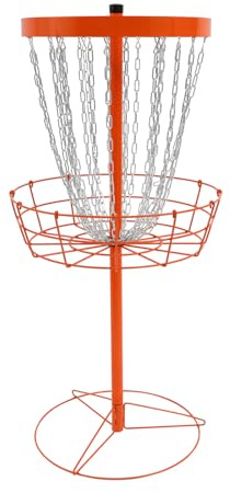 TouTToNG Disc Golf Panier de golf 132 cm, support d'entraînement de golf 24 chaînes en deux rangées, portable, cible de discgolf, panier d'entraînement en fer