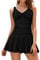 SHEKINI Donna Costume da Bagno con Gonna One Piece Dimagrante Costume Intero con Coppe Soffici Vintage Skirted Swimwear Costume Mare Bikini da Spiaggia(S, Nero)