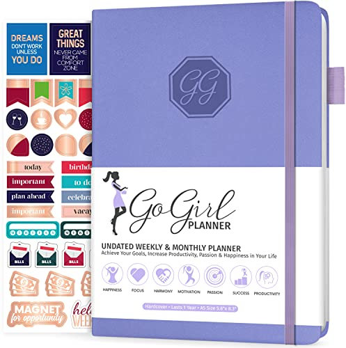 GoGirl Planner - Goal Planner & Organizer for Women - Undated (Lavanda (senza date), Compact (13.5 x 19.5cm))