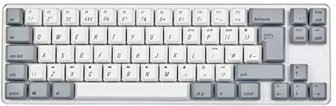 Qisan Mini Wired Led Mechanical Gaming Keyboard PBT Keycps 69 Keys Gateron Blue Switch White Backlit British Version Layout Gaming Keyboard-White Gray Combo Magicforce