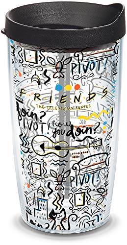 Tervis Doppelwandiger, isolierter Becher mit Friends-Muster, hergestellt in den USA, hält Getränke kalt und heiß, 473 ml, klassisch