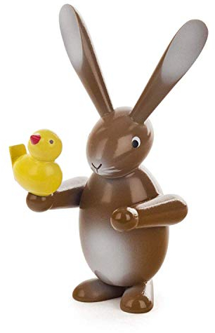 Rudolphs-Schatzkiste Osterhase Hase braun mit Vogel H: 9cm NEU Erzgebirge Osterfigur Osterdeko