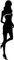 WC-Schild, Toilettenschild Lady in black selbstklebend, Damen, Schwarz, M