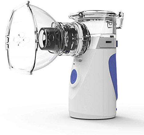 Mini palmar pulverizador automático para inhalación automática limpieza atomizador electrónico Mesh inhalador húmedo adulto silencioso niño aerosol portátil inhalador azul