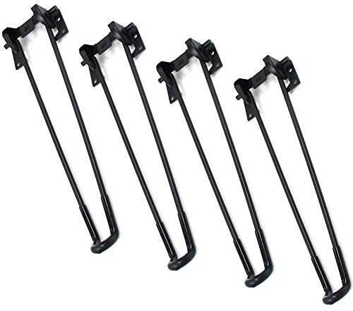 MEETWARM 16 Foldable Hairpin Legs, Black Metal Folding Table Legs, DIY Furniture Legs for Coffee End Tables Side Table Mini Desk, with Rubber Pads & Screws, Set of 4