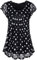 Vafoly Frauen Sommerkleidung, Damen Frühling Tops und Blusen Kurzarm Elegante Bluse Tupfen Mode Blusen Tops für Frauen 2020 Schwarzer Tupfen 3XL