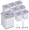 (Lot de 8 pièces) Pieds de meuble réglables en hauteur Profil angulaire: 40 x 40 mm, Matériaux: plastique, aluminium, vis incluses (8, 6 cm de hauteur)