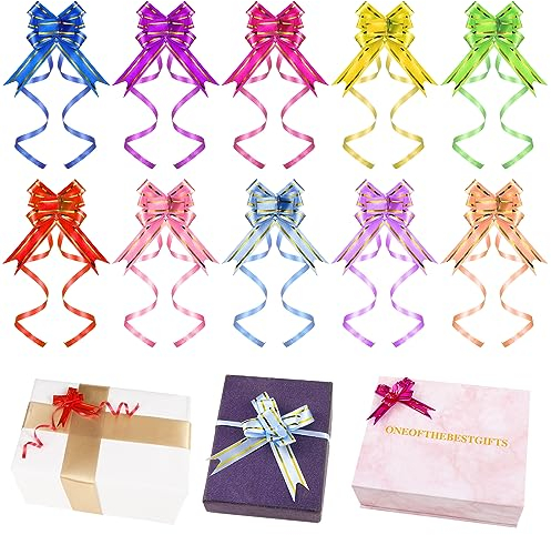 Xinzistar 100 Stück Geschenkschleifen, Bögen und Streifen zur Dekoration von Paketen, für Weihnachten, Hochzeit, Geburtstag und Partys