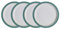 Denby - Elements - Juego de 4 platos llanos verdes helechos - Vajilla apta para lavavajillas y microondas de 26,5 cm - Vajilla de cerámica verde y blanca - Platos grandes resistentes a astillas y