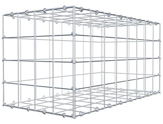 Gabiona Steinkorb-Gabione eckig, Maschenweite 10 x 10 cm, Tiefe 40 cm, Gabione 80 x 40 x 40 cm (L x H x T), C-Ring