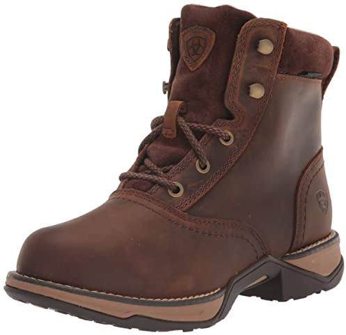 ARIAT Anthem-Stivale Impermeabile con Lacci a Punta Tonda, Western Donna, Marrone Invecchiato, 43 EU