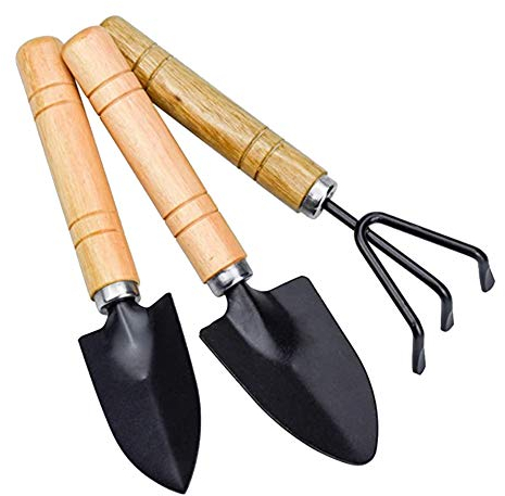 Yicare Mini-Gartengeräte-Set 3-teiliges Gartenwerkzeug Mini Spaten Schaufel für Pflanze Topfblumen Sämlinge Pflanze Lose Boden Mini Gartengeräte