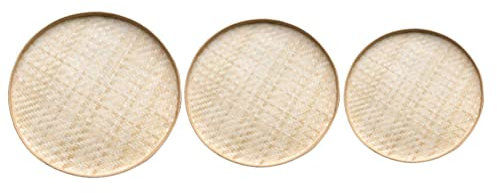 Cabilock 3pièces Plateau Décoratif Pour Peinture Panier Bambou Tressé Plateau De Rangement Pour Maison Plat Tissé Pour Usage Domestique