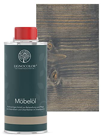 Lignocolor Möbelöl - hochwertiges und natürliches Holzöl für den Innenbereich (250 ml, Anthrazit Grau)