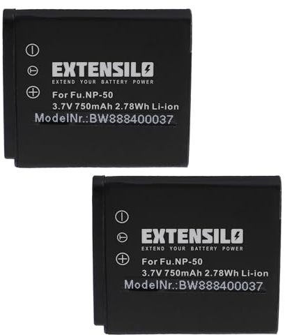 EXTENSILO 2X Akku kompatibel mit Pentax Q-S1, Q7, Q, Q10 Kamera (750 mAh, 3,7 V, Li-Ion)