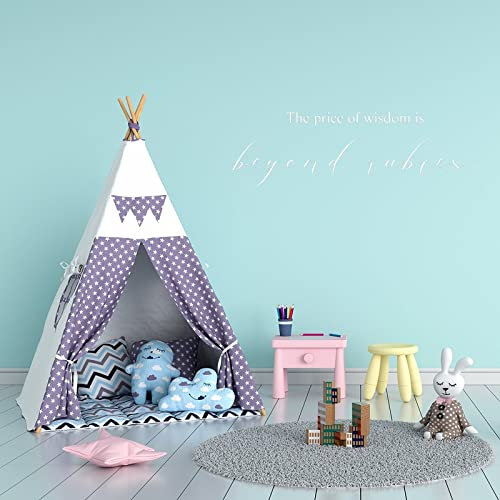 The Price of Wisdom is Beyond Rubies Wandaufkleber, inspirierendes Spruch, Zitat für Zuhause, Schlafzimmer, Wohnzimmer, Dekoration