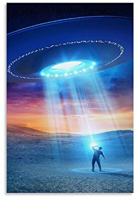 UFO Alien-Poster, dekoratives Gemälde, Leinwand, Wandposter und Kunstdruck, modernes Familien-Schlafzimmer-Dekor, Poster, 20 x 30 cm