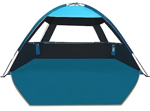 COMMOUDS Carpa de Playa para 3-4 Personas, UPF 50+ Carpa Familiar de Tienda de Campaña Playa, Ligera, Fácil de Armar y Llevar Carpa de Sol para Playa, Camping, Pesca, Aire Libre