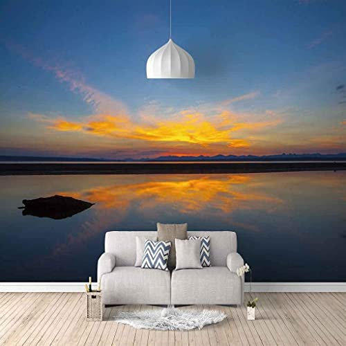 Papier Peint Pelable Et Autocollant, Grande Fresque Murale En 3D Coucher De Soleil Coucher De Soleil Paysage Océanique Autocollant Mural Auto-Adhésif Pour Adultes Enfants Chambre Pho 140(L) x70(H) cm