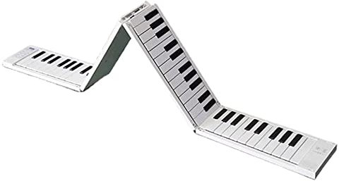 88 Key Folding Keyboard Piano,Portable Foldable Keyboard Piano,Connect Bluetooth and Headset,Sustain Pedal,Rechargeable Battery,Portable Electronic Keyboard for Beginners (White)