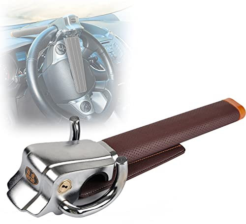 Lenkradschloss mit Alarm, Lenkradkralle Lenkradsperre 2 in 1 Diebstahlsicherung Lenkrad Auto mit Smart Alarm, Universal Auto Lenkradschloss Lenkrad Sperre Anti Diebstahl Lenkrad,Claret