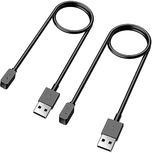 TiMOVO 2 PCS Câble de Chargeur Compatible avec Redmi Watch 5/4/Xiaomi Smart Band 9/9 pro/8/8 Pro/Active, 1M Câble de Charge USB Magnétique en ABS, Câble de Chargement de Montre, Noir