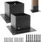 WHATWEARS 4 x 4 Post Base 2 Pcs (Inner Size 3.6 x 3.6), Heavy-Duty Steel Post Anchor, Heavy Duty Deck Post Base Brackets with Black Metal Coated, with Screws, for Deck Railing Pergola Brackets Fence