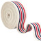 BENECREAT 5 Yards Rot Blau Gestreiftes Gummiband, 39 mm Breites Polyester-Gummiband Zum Nähen von Elastischen Bändern Für Kleid, Rock, Bund, Perückenbänder