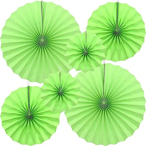 CEEYSEE Pack of 6 Paper Fans Party Decorations Set,Hanging Party Paper Decorations for Tea Birthday Bridal Wedding Baby Graduation Events(Green/SLUS)