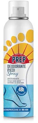 Prep, Déodorant spray pour les pieds contre les odeurs à l'eucalyptus et au menthol, sensation longue durée de fraîcheur et de bien-être, 150 ml