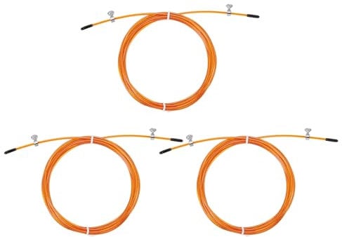 PATIKIL 10Ft Speed Jump Rope Replacement Cable, 3 Pcs 2.5mm Professional Skipping Rope Steel Wire Replace for High Speed Jump Ropes, Orange