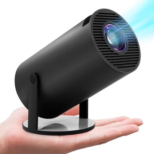Mini Beamer, 5G WiFi Bluetooth Projector 4K 200 ANSI Smart Projector.130 Zoll Bildschirm,180-Grad-Flip Tragbarer Projektor,Eingebaute Android OS 11.0 Heimkino Beamer (Grauschwarz)