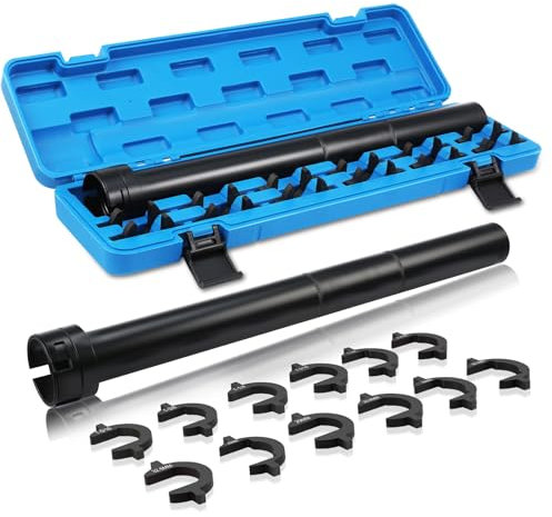 ACLONG 13PCS Tie Rod Removal Tool Kit, Inner Tie Rod Tool for Tie Rod Removal and Installation, Master Inner Tie Rod Tool Set with 12 Crowfoot Adapters