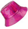 Eigso Pink Fashion Reversible Holographic Bucket Hat für Frauen Männer Packable Rave Metallic Fishing Cap Hut für Frau Mann