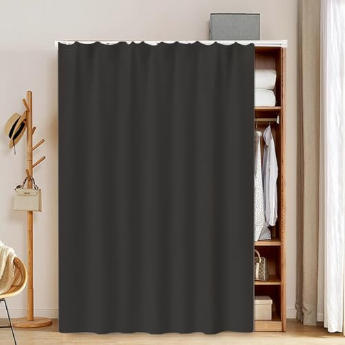 Enigmaire Staubdichter Vorhang FüR Regale,Schrank Schatten Vorhang,Badezimmer,Staubdichter Vorhang FüR Regale,SchrankvorhäNge FüR KüChe,Badezimmer Gardinen,Mit Gleitschienen,FüR Regale,Wandpaneele